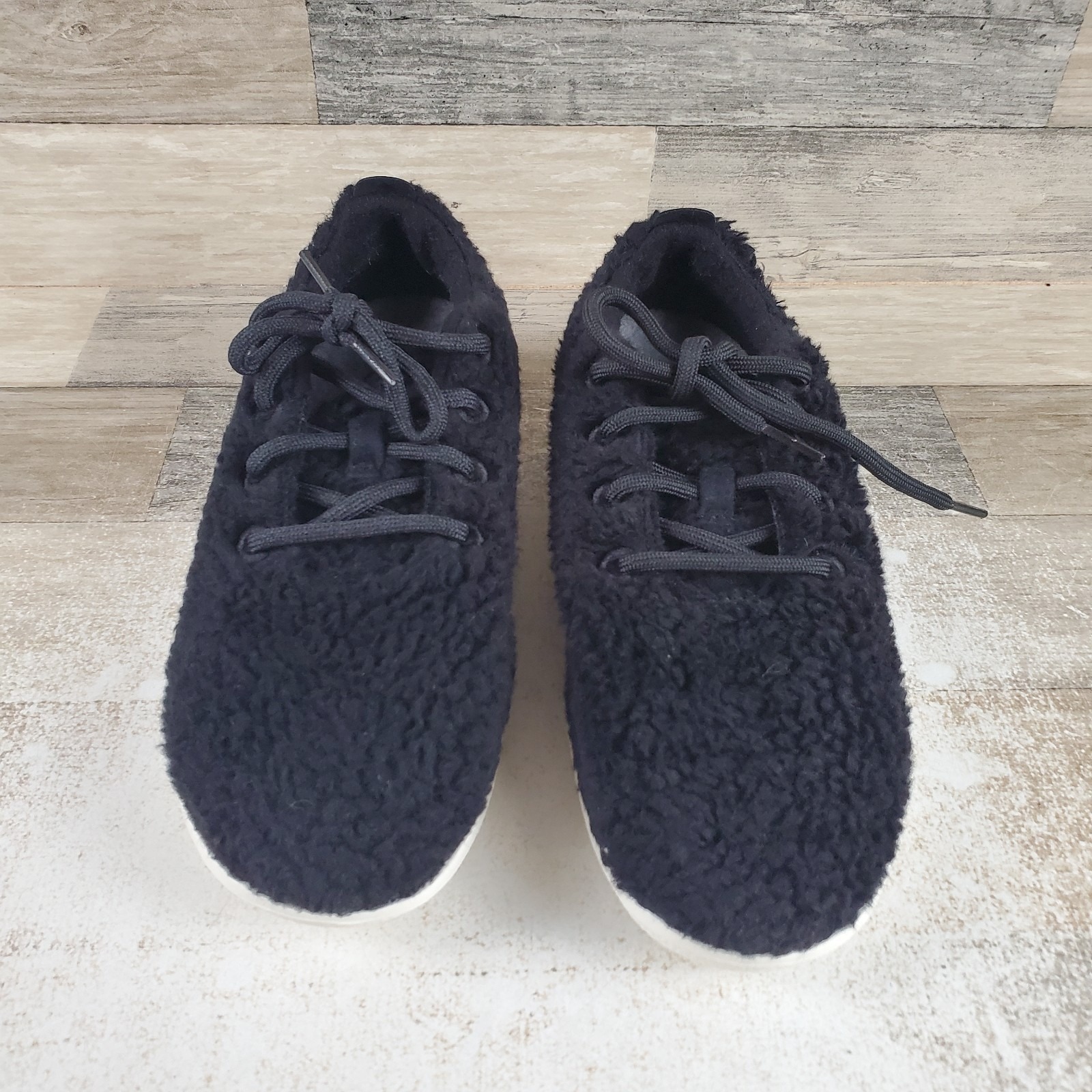 Allbirds Wool Runner Fluff Womens Shoes Sz 9 M Natural Black Merino Wool Lace Up — image 2 of 8